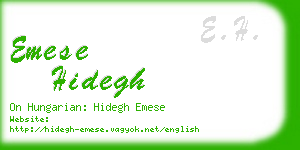 emese hidegh business card